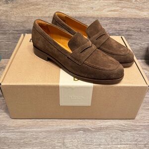 Beckett Simonon Siena Suede Loafer in Chocolate Brown with Box and Shoe covers
